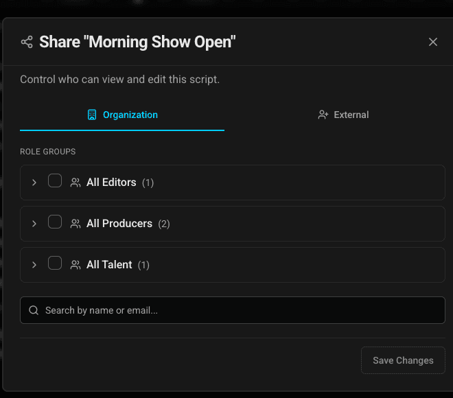 Share dialog