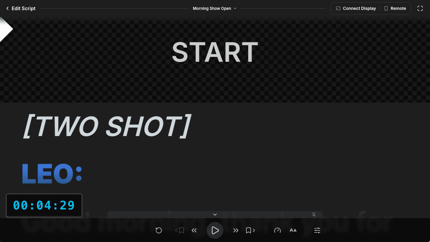 방송급 텔레프롬프팅 엔진
