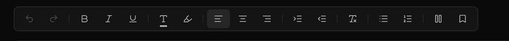 Script editor formatting toolbar