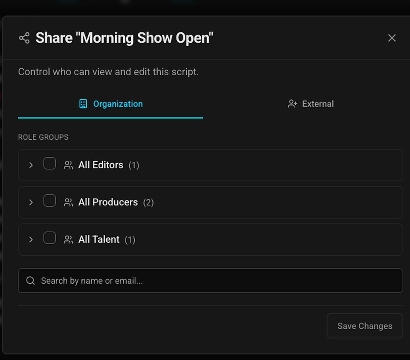 Share dialog